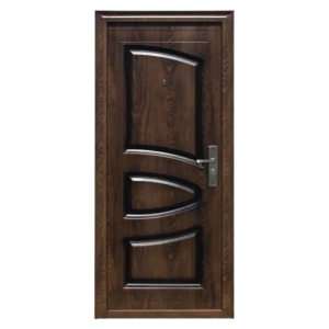 Novo Doors ND6002 kültéri bejárati fém ajtó házakhoz világosbarna színben, bal oldali nyílással