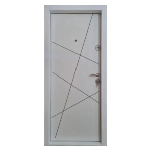 Novo Doors NDFC20 fehér kültéri bejárati fém lakásajtó bal nyílással