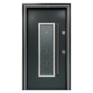 Usa metalica de exterior Novo Doors NDS1001S de culoare Gri antracit cu deschidere pe Stanga
