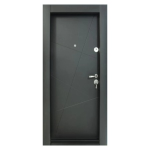 Usa metalica de apartament Novo Doors NDS18 de culoare Negru perlat cu deschidere pe Stanga