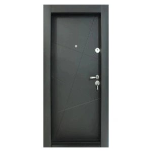 Usa metalica de apartament Novo Doors NDS18 de culoare Negru perlat cu deschidere pe Stanga