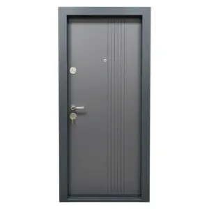 Fém lakásbejárati ajtó szigeteléssel és kitekintővel Novo Doors First Class NDS30, balos/jobbos nyitással, Méret 200X88 cm, acéllemez 1.2 mm, komplett készlet, antracitszürke
