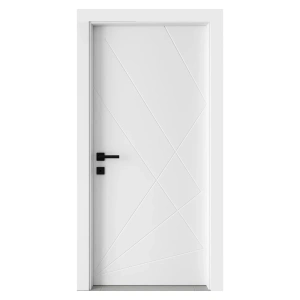 Usa de interior din MDF cu cadru din lemn masiv Novo Doors NDF06 LUX PREMIUM SOFT-TOUCH de culoare Alb mat
