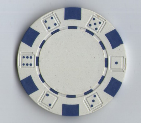 Jeton Poker - alb, 40 mm