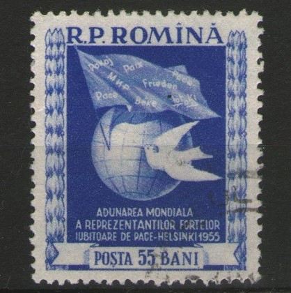 Romania 1955 - Adunarea Mondiala pentru Pace - Helsinki, stampilata