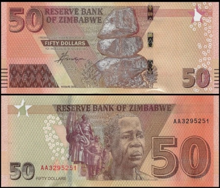 Zimbabwe 2020 - 50 dollars, necirculata