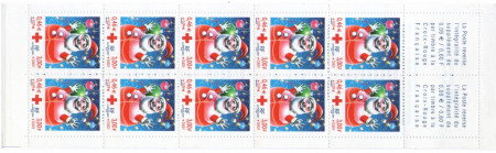 Franta 2001 - crucea rosie, 10 neuzate in carnet filatelic - Img 2