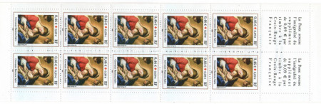 Franta 2002 - crucea rosie, 10 neuzate in carnet filatelic