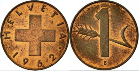Elvetia 1963 - 1 rappen, circulata