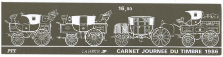 Franta 1986 - ziua marcii postale, 6 neuzate in carnet filatelic - Img 2