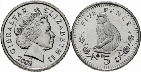 Gibraltar 2003 - 5 pence, necirculata