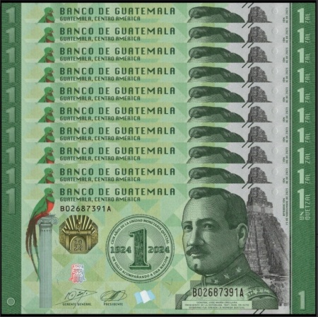 Guatemala 2024 - 1 quetzal, necirculata (10 bucati)
