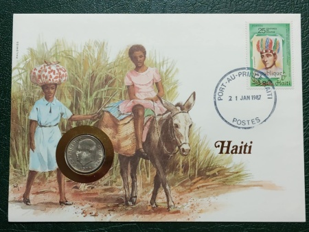 Haiti 1975 - FDC cu moneda 10 centimes, necirculata - FAO