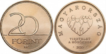 Ungaria 2020 - 20 forint - comemorativ, Omagiu eroilor de urgență