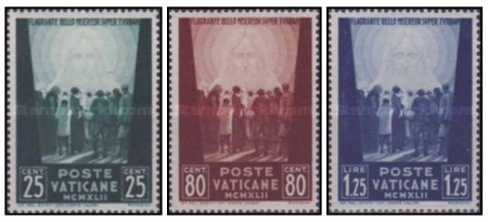 Vatican 1942 - Ajutor pentru victimele războiului, serie neuzata