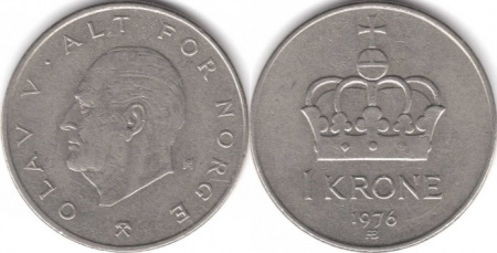 Norvegia 1982 - 1 krone, circulata