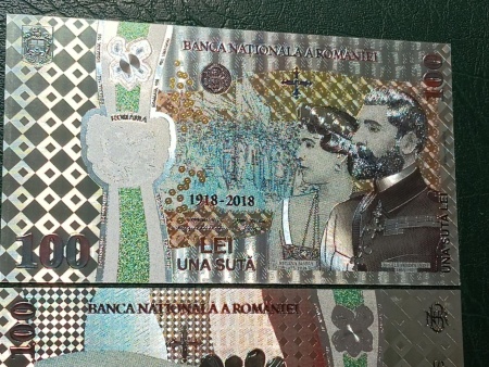 Romania 2018 - 100 lei, argintat color - Img 2