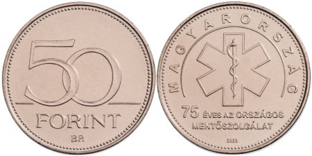 Ungaria 2023 - 50 forint, 75th Serviciul Național de Ambulanță, necirculata