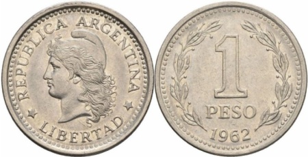 Argentina 1960 - 1 peso, circulata