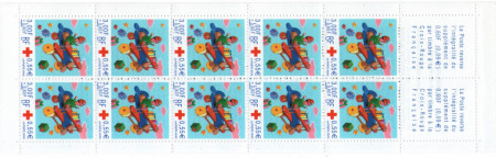 Franta 2000 - crucea rosie, 10 neuzate in carnet filatelic - Img 2