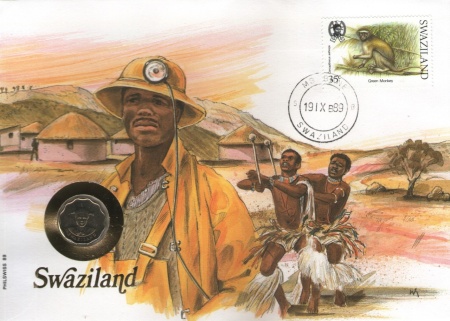Swaziland 1986 - FDC cu moneda 5 cents, necirculata