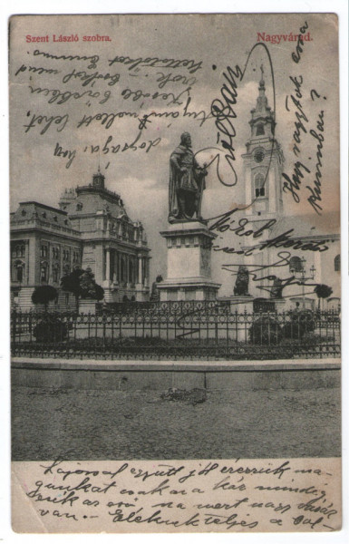 1910 - Oradea, statuia Szt.Laszlo (jud. Bihor)