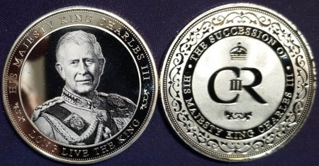 Anglia 2023 - regele Charles III, medal argintat - comemorativ