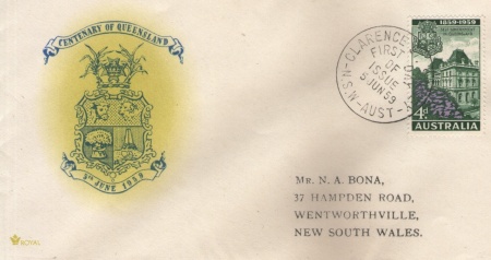 Australia 1959 - 100th autoguvernarii in Queensland, FDC circulata