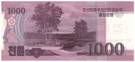 Coreea de Nord 2008 - 1000 won, SPECIMEN - Img 2