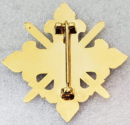 Insigna cu ac, Ordinul lui Mihai Viteazul - 5.5 x 5.5 cm, metal emailat - Img 2