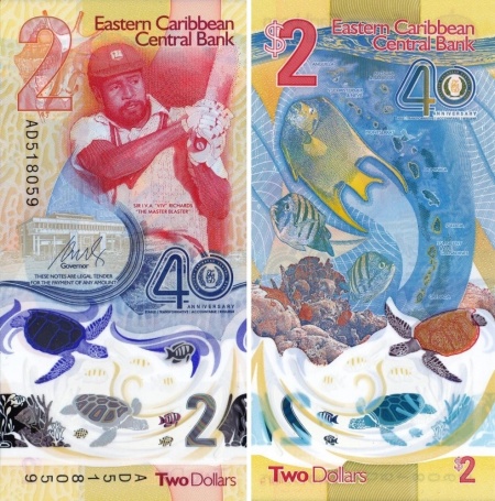 Insulele Caraibe 2023 - 2 dollars, necirculata - polimer