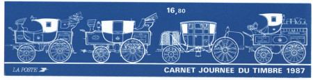 Franta 1987 - ziua marcii postale, 6 neuzate in carnet filatelic - Img 2