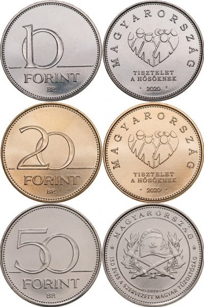 Ungaria 2020 - lot 10-20-50 forint, necirculata