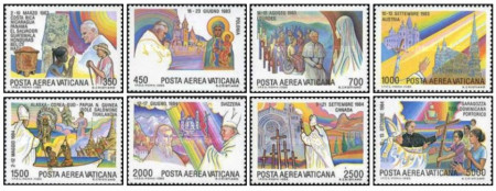 Vatican 1986 - Călătoriile mondiale ale Papei Ioan Paul al II-lea, serie neuzata