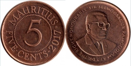 Mauritius 2017 - 5 cents, necirculata