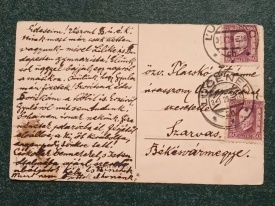 Flori, carte postala circulata 1916 - Img 2