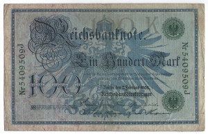 Germania 1908 - 100 reichsmark, circulata