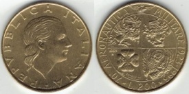 Italia 1993 - 200 lire, circulata - comemorativa