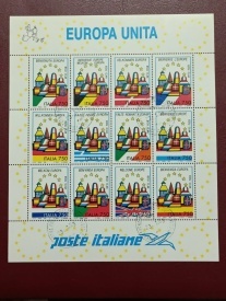 Italia 1993 - Europa unita, bloc stampilat