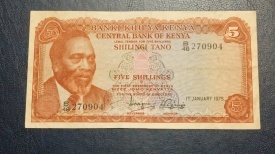 Kenya 1975 - 5 shillings, VF