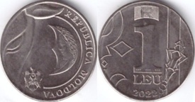 Moldova 2022 - 1 leu, circulata