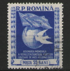 Romania 1955 - Adunarea Mondiala pentru Pace - Helsinki, stampilata