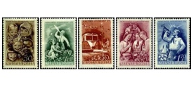 Ungaria 1951 - ziua copiilor, serie neuzata