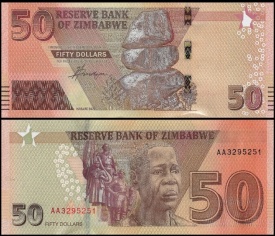 Zimbabwe 2020 - 50 dollars, necirculata