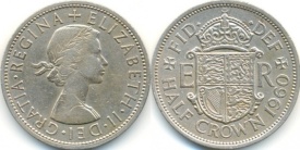 Anglia 1960 - ½ crown, circulata