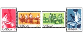 Antigua 1974 - instrumente muzicale, serie neuzata