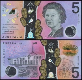 Australia 2016 - 5 dollars, necirculata - polimer