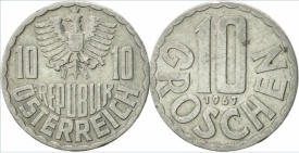 Austria 1964 - 10 groschen, circulata
