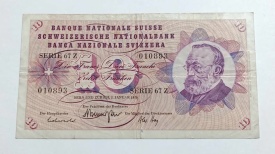 Elvetia 1970 - 10 francs, circulata