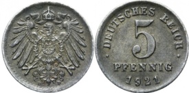 Germania 1921D - 5 reichspfennig, circulata